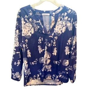 MISSLOOK Blue/White Floral Top